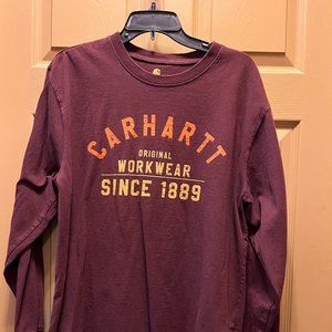 Burgundy Carhartt Long Sleeve Graphic Tee